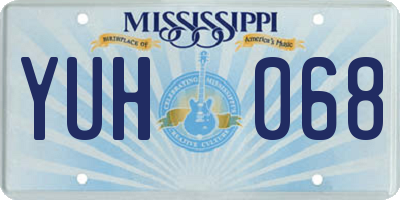 MS license plate YUH068