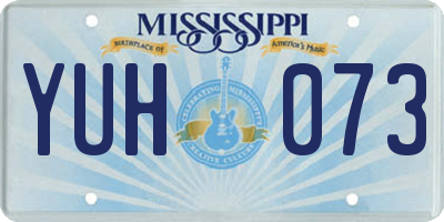MS license plate YUH073