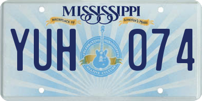MS license plate YUH074