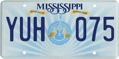 MS license plate YUH075
