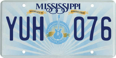 MS license plate YUH076