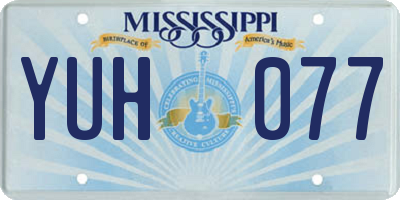 MS license plate YUH077