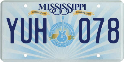 MS license plate YUH078