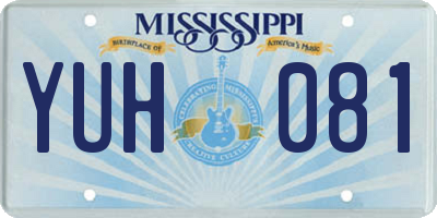 MS license plate YUH081