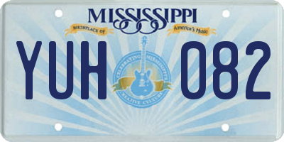 MS license plate YUH082