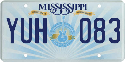 MS license plate YUH083