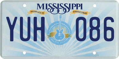 MS license plate YUH086