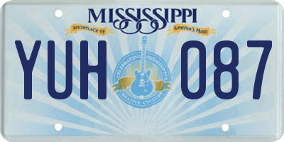 MS license plate YUH087