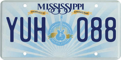 MS license plate YUH088