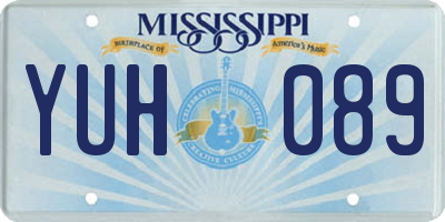 MS license plate YUH089