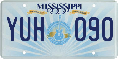 MS license plate YUH090