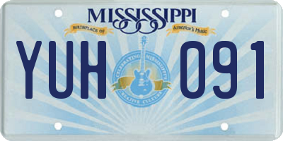 MS license plate YUH091