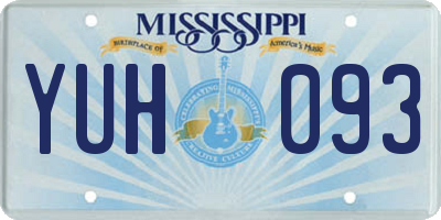 MS license plate YUH093