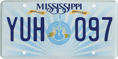 MS license plate YUH097