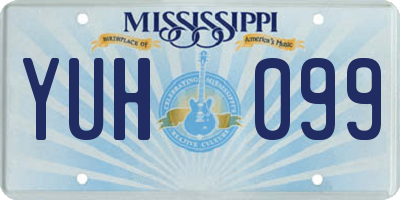 MS license plate YUH099