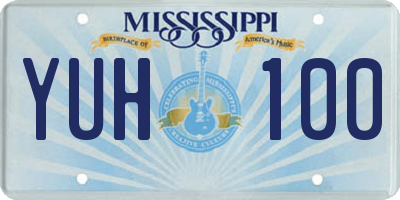 MS license plate YUH100