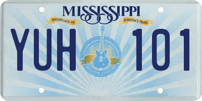 MS license plate YUH101
