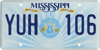 MS license plate YUH106