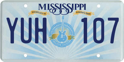 MS license plate YUH107