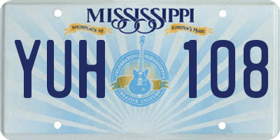 MS license plate YUH108