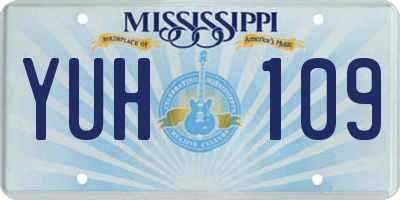 MS license plate YUH109