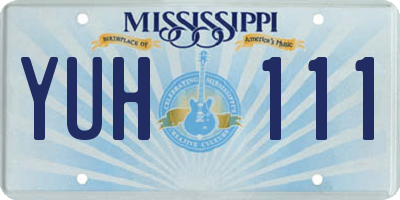 MS license plate YUH111