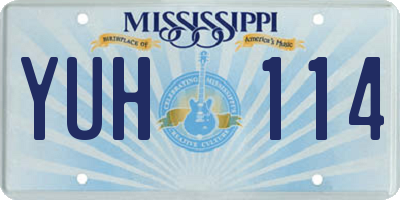 MS license plate YUH114