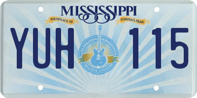 MS license plate YUH115