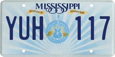 MS license plate YUH117