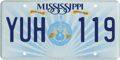 MS license plate YUH119
