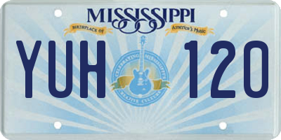 MS license plate YUH120