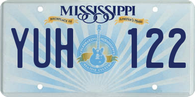 MS license plate YUH122