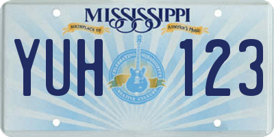 MS license plate YUH123