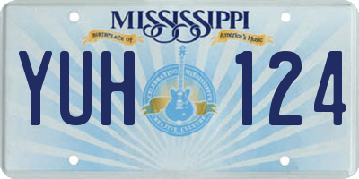 MS license plate YUH124
