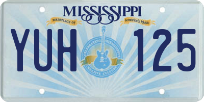 MS license plate YUH125