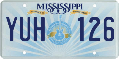 MS license plate YUH126