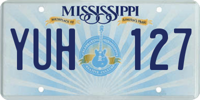 MS license plate YUH127
