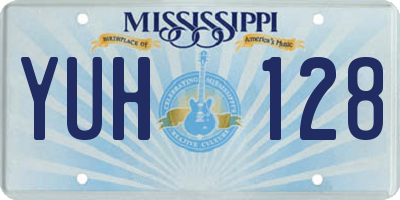 MS license plate YUH128