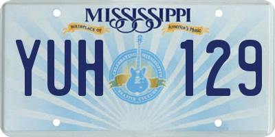 MS license plate YUH129