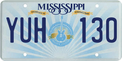 MS license plate YUH130