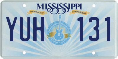MS license plate YUH131