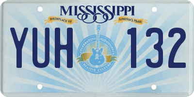 MS license plate YUH132