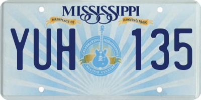 MS license plate YUH135