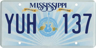 MS license plate YUH137