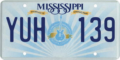 MS license plate YUH139
