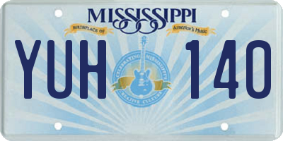 MS license plate YUH140