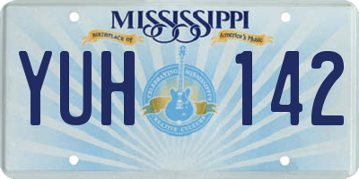 MS license plate YUH142