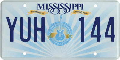 MS license plate YUH144
