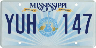 MS license plate YUH147