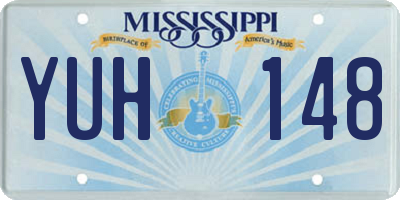 MS license plate YUH148